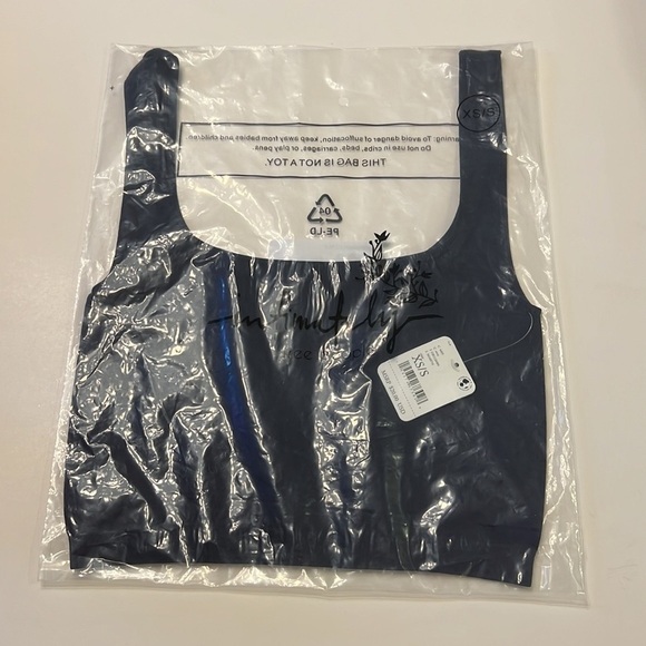 Free People Scoop Neck Crop Top Navy Blue Size XS / S NWT - Picture 4 of 6